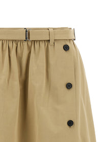 PRADA Panama Old Cotton Skirt Beige