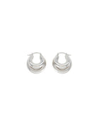 Panconesi Women's Blow up Huggies Earrings Silver
