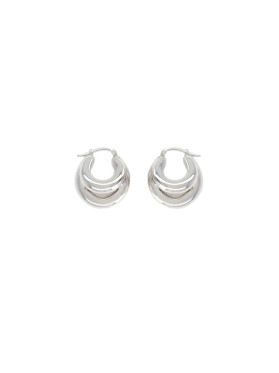 Panconesi Women's Blow up Huggies Earrings Silver