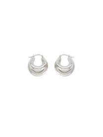Panconesi Women's Blow up Huggies Earrings Silver