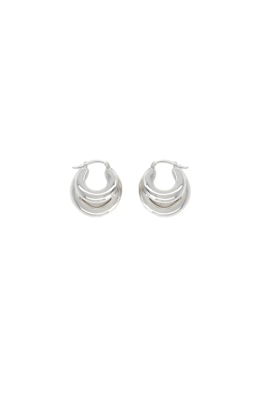 Panconesi women’s orecchini blow up huggies silver layered silver-toned hoop earrings with a sleek modern design