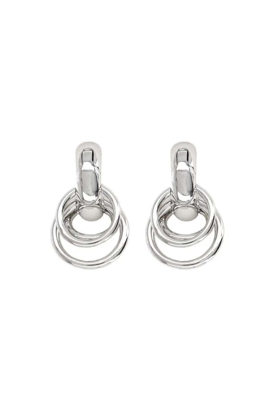Panconesi womens orecchini silver silver hoop earrings with modern layered design and three interlocking rings