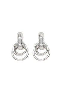 Panconesi womens orecchini silver silver hoop earrings with modern layered design and three interlocking rings
