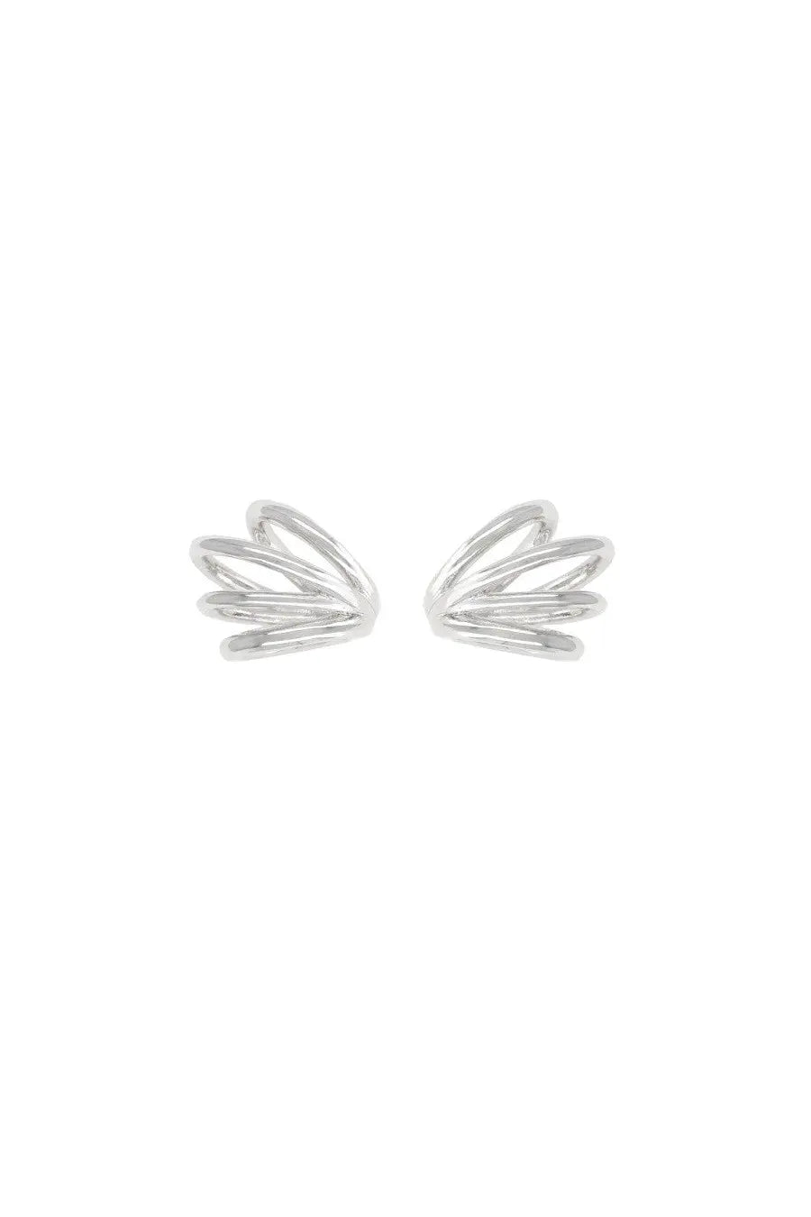 Panconesi Womens Orecchini Orbit Helix Silver minimalist wing ear cuffs