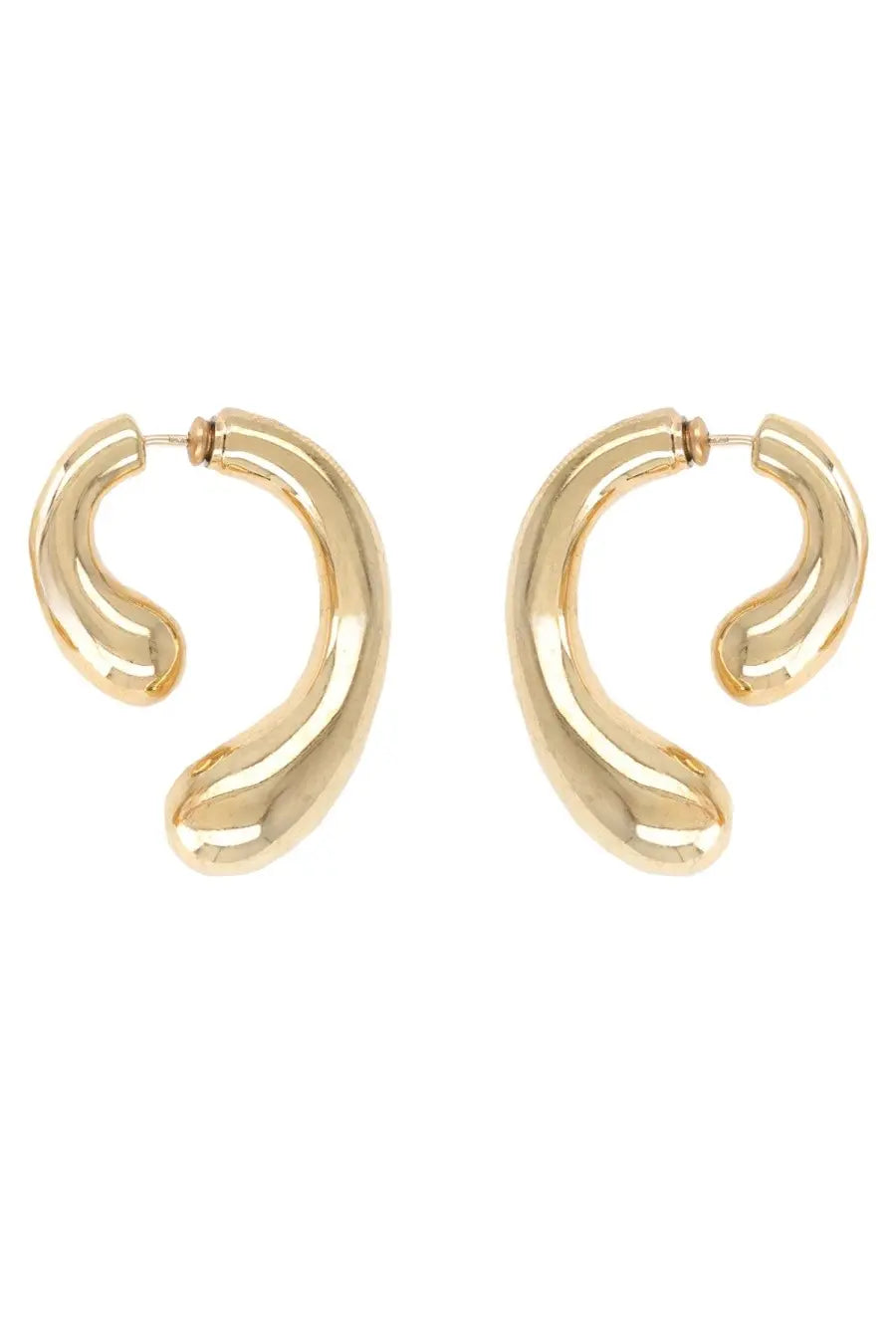 Panconesi women’s orecchini small gold sleek gold-toned hoop earrings with modern minimalist curved design