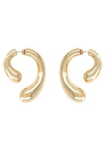 Panconesi women’s orecchini small gold sleek gold-toned hoop earrings with modern minimalist curved design