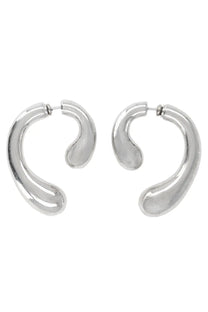 Panconesi women’s orecchini small silver minimalist hoop earrings with smooth curved design and polished finish