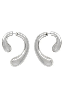 Panconesi women’s orecchini small silver teardrop-shaped hoop earrings with a smooth polished metallic finish