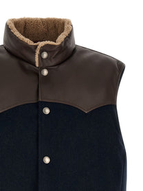 Brunello Cucinelli Paneled Vest Blue