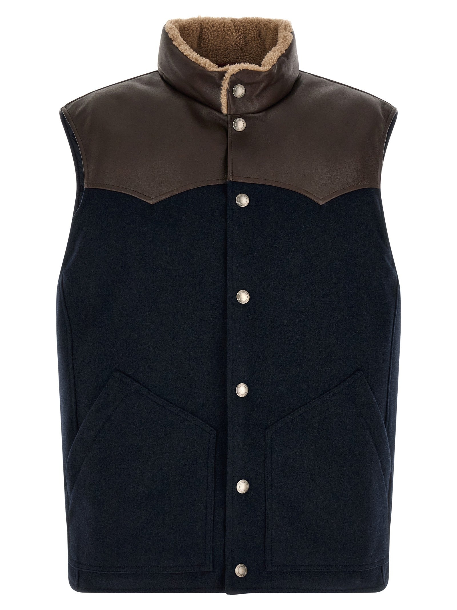 Brunello Cucinelli Paneled Vest Blue