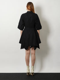 ALAÏA Women's Panelled Cotton Dress Black