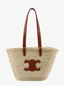 Celine Women's Panier Shoulder Bag in Raffia Beige