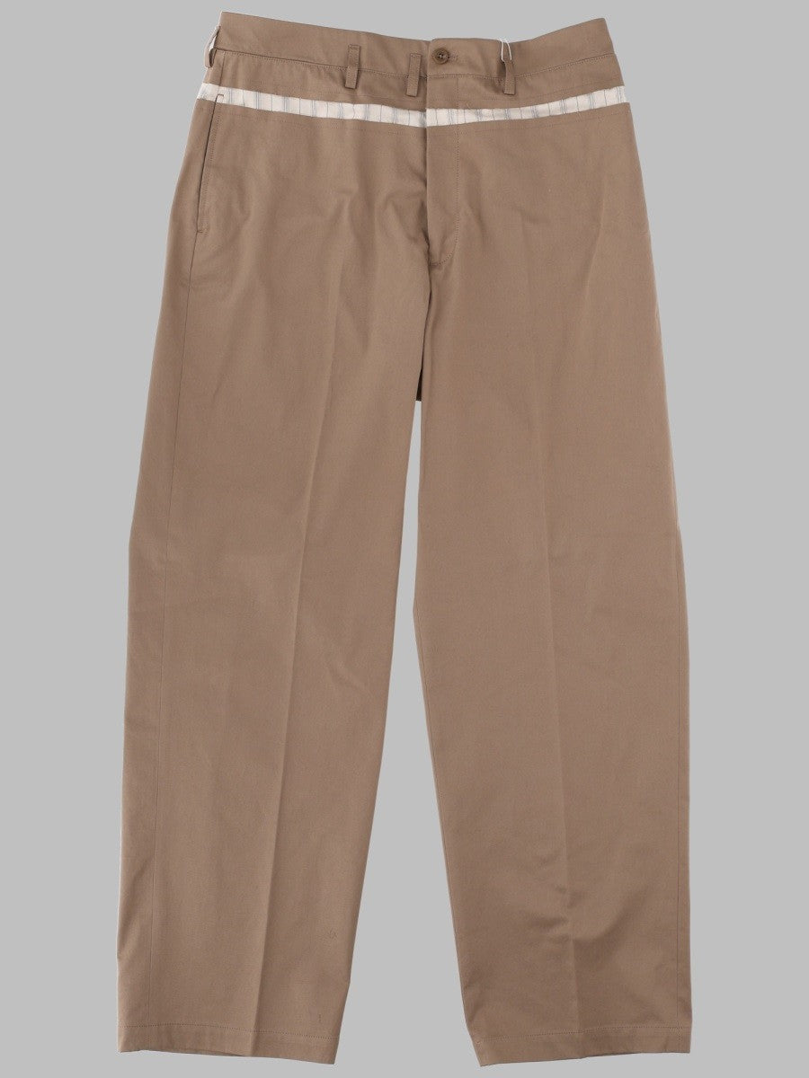 Maison Margiela Men's Pantalone Gamba Larga in Cotone Cerato Beige
