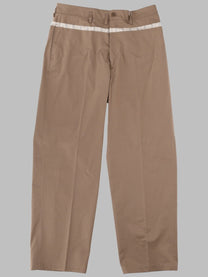 Maison Margiela Men's Pantalone Gamba Larga in Cotone Cerato Beige