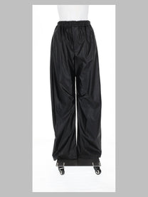 MM6 Maison Margiela Women's Pantalone Ampio in Ecopelle Black