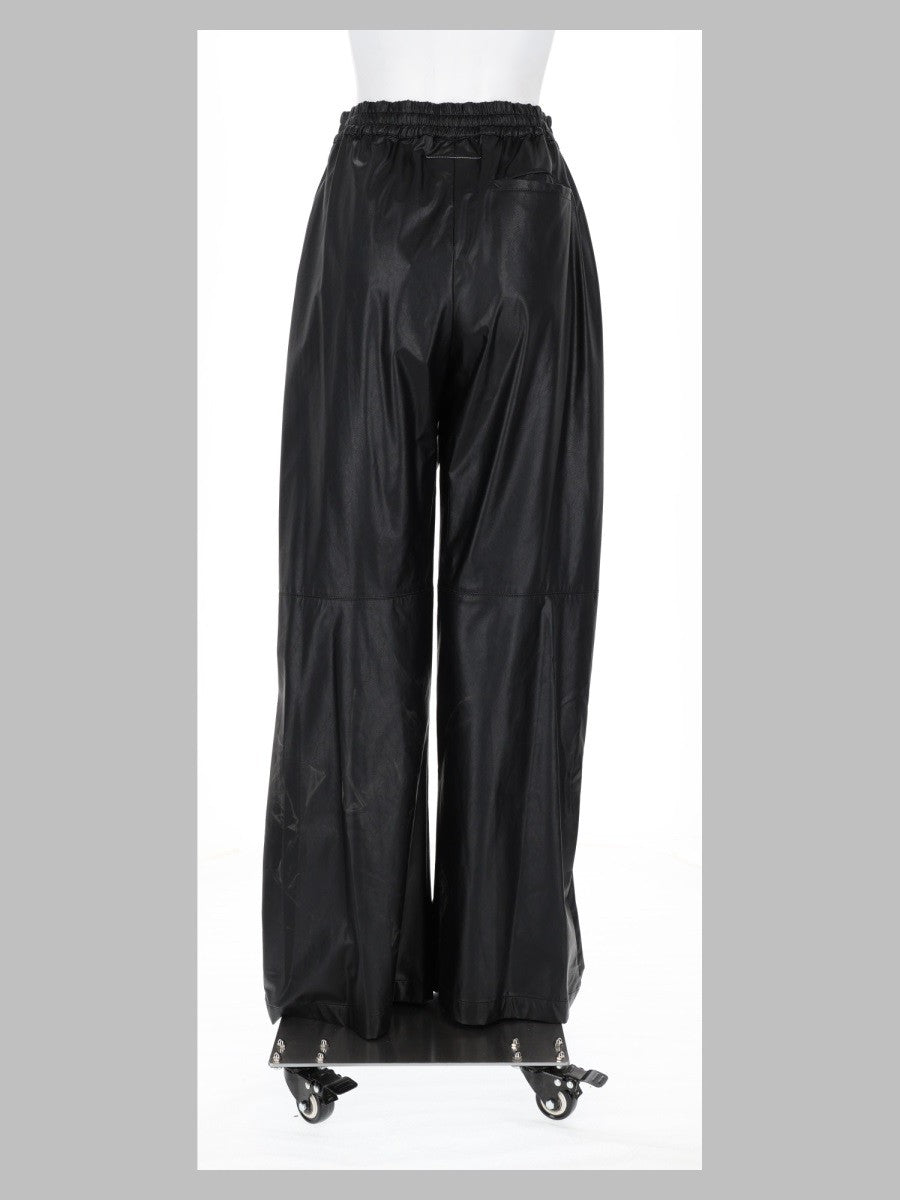 MM6 Maison Margiela Women's Pantalone Ampio in Ecopelle Black
