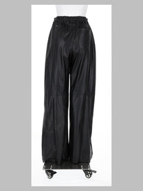 MM6 Maison Margiela Women's Pantalone Ampio in Ecopelle Black