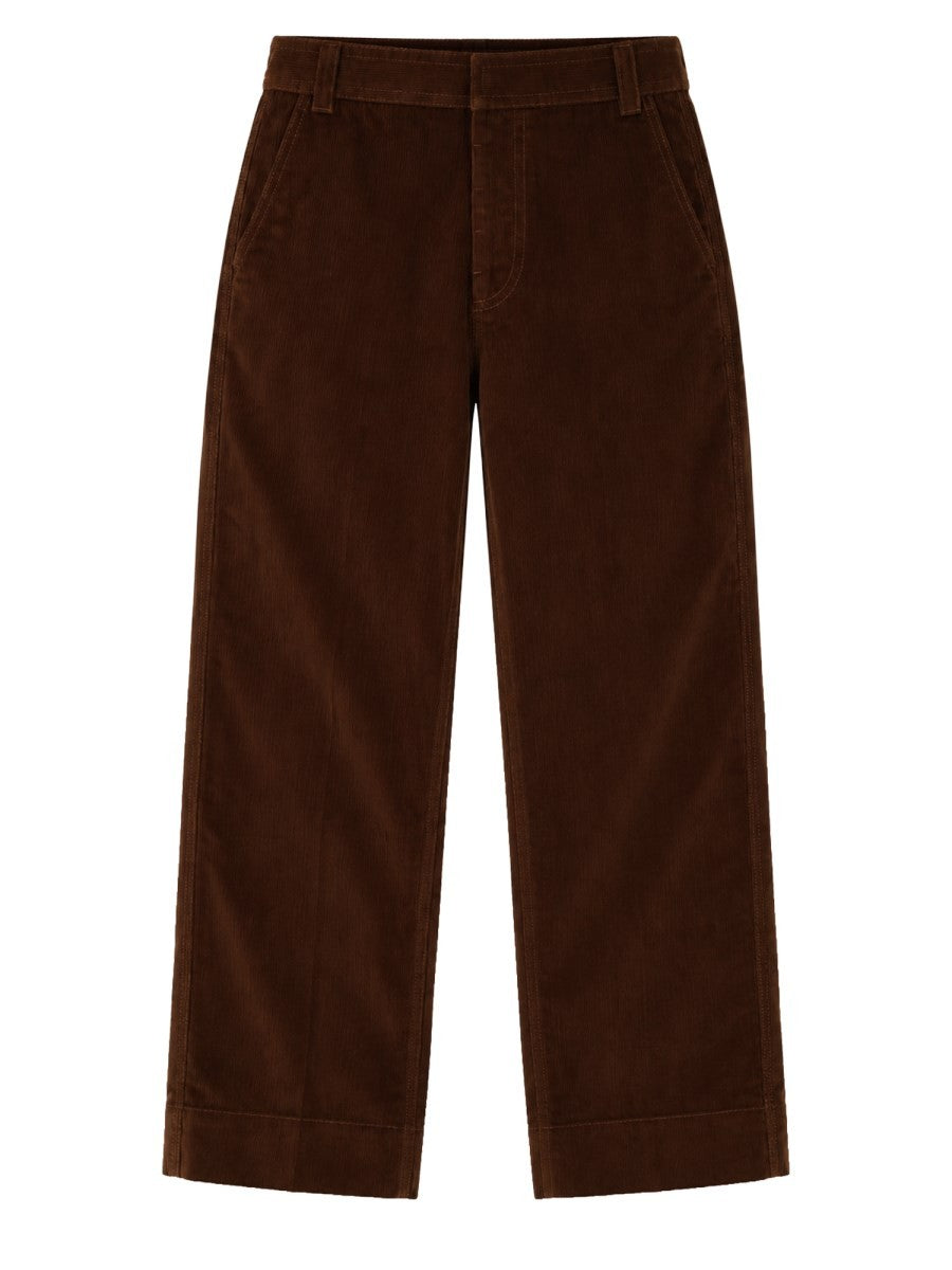 Ami Paris Men's Cotton Baggy Trousers Brown