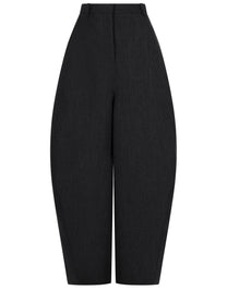 Balenciaga Women's Wool Barrel Trousers Grey