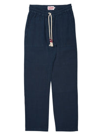 Mc2 Saint Barth Men's Pantalone Calais in Puro Lino Blue