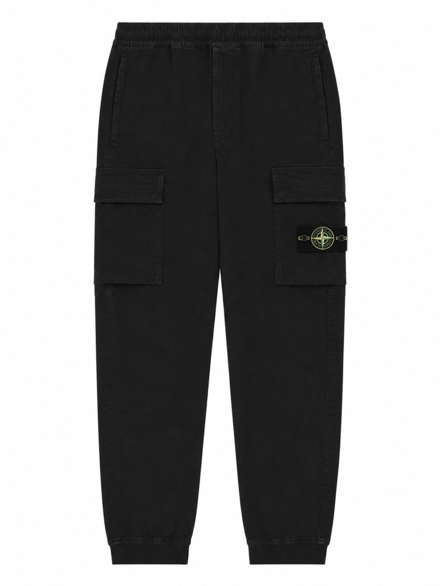 Stone Island Men's Pantalone Cargo Con Patch Black