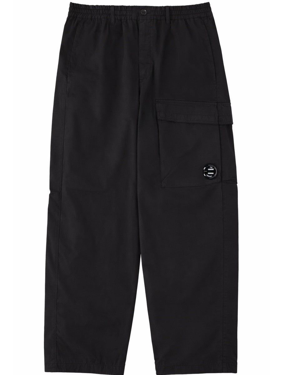 C.P. Company Men's Pantalone Cargo Con Patch Black