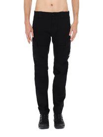 C.P. Company Men's Pantalone Cargo Con Patch Black