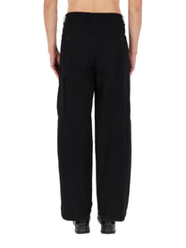 C.P. Company Men's Pantalone Cargo Con Patch Black