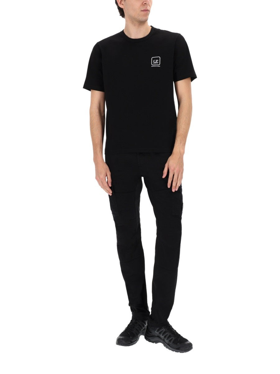C.P. Company Men's Pantalone Cargo Con Patch Black
