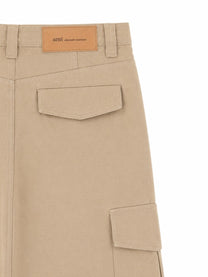 Ami Paris Men's Pantalone Cargo in Cotone Beige