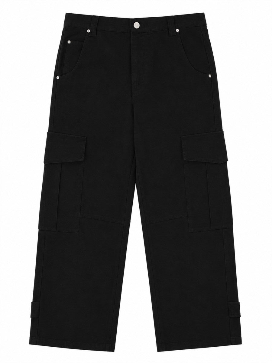Ami Paris Men's Cotton Cargo Trousers Black