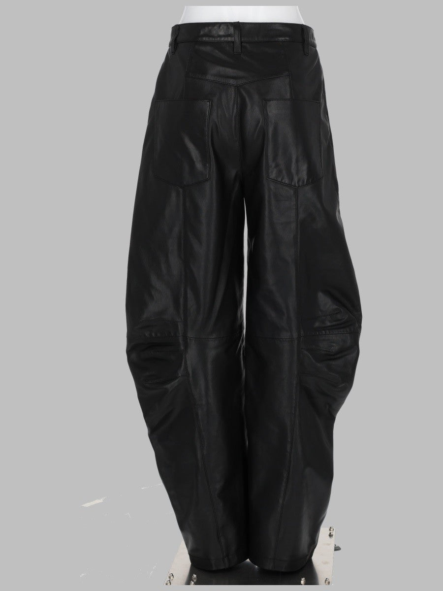 Rotate Women's Pantalone Cargo in Pelle Black