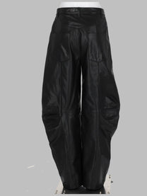 Rotate Women's Pantalone Cargo in Pelle Black