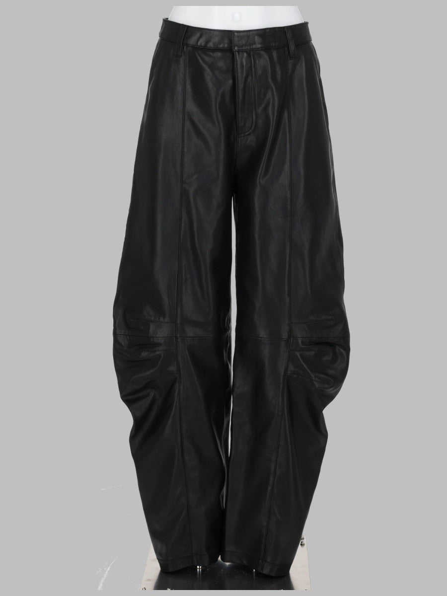 Rotate Women's Pantalone Cargo in Pelle Black