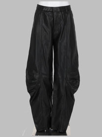 Rotate Women's Pantalone Cargo in Pelle Black
