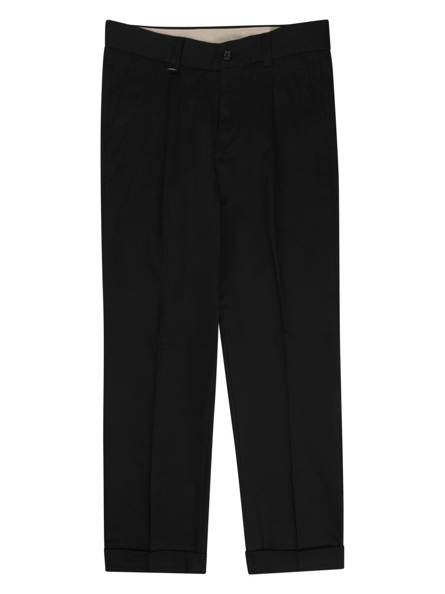 Paolo Pecora Milano Men's Pantalone Chino Relaxed Fit Black