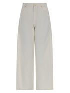 S MAX MARA Women's Cotton Linen Cinque Pockets Trousers White