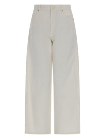 S MAX MARA Women's Pantalone Cinque Tasche in Cotone Lino White