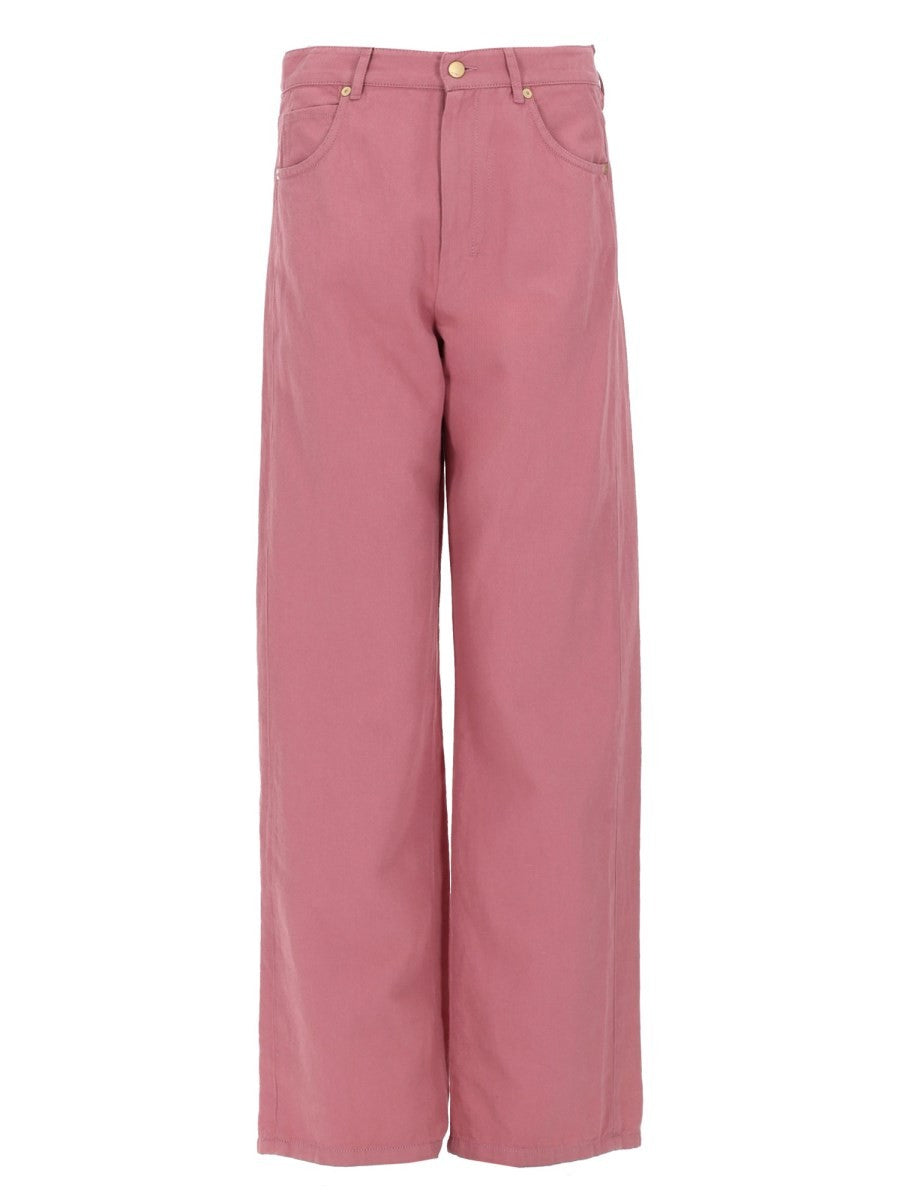S MAX MARA Women's Pantalone Cinque Tasche in Cotone Lino Blue