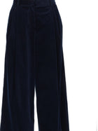 S MAX MARA Women's Velvet Ribbed Corona Trousers Blue, view 3