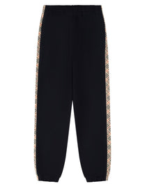 Burberry Men's Pantalone Da Jogging in Cotone Con Finiture Check Blue