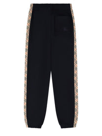 Burberry Men's Pantalone Da Jogging in Cotone Con Finiture Check Blue