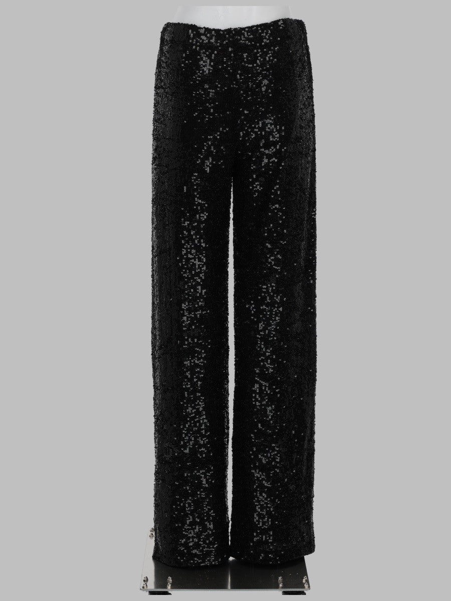 P.A.R.O.S.H Women's Pantalone Dritto Con Paillettes Black