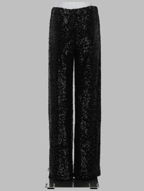 P.A.R.O.S.H Women's Pantalone Dritto Con Paillettes Black
