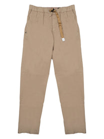White Sand Men's Pantalone in Cotone Con Cintura Beige