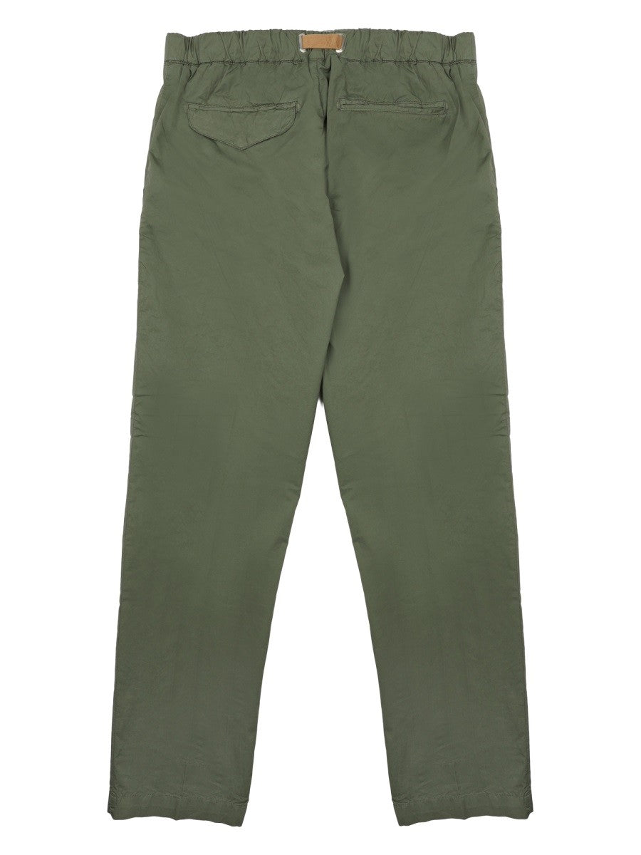 White Sand Men's Pantalone in Cotone Con Cintura Green