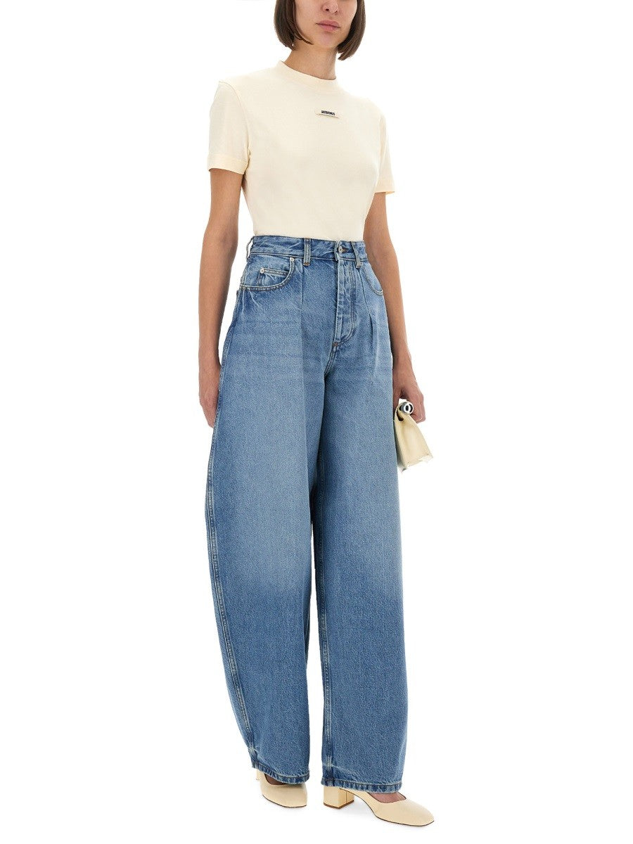 JACQUEMUS Women's Pantalone in Denim DE Nimes Ovalo Blue
