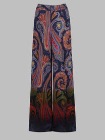 ETRO Women's Pantalone in Envers Satin Con Motivo Paisley Multicolor