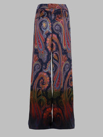 ETRO Women's Pantalone in Envers Satin Con Motivo Paisley Multicolor