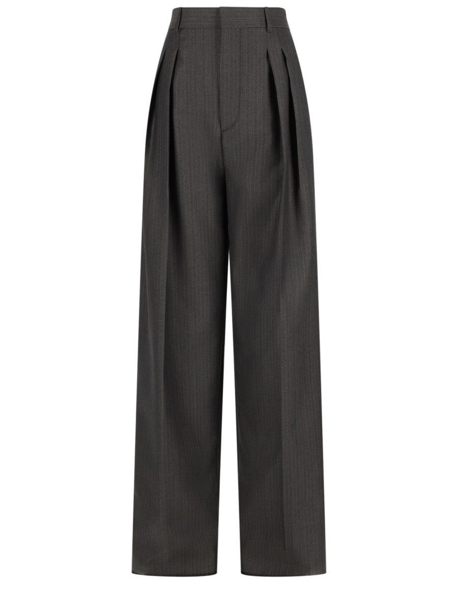 Bottega Veneta Women's Wool Mohair Trousers Multicolor